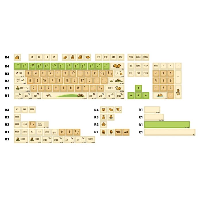 KPREPUBLIC Capybara Keycap Dye Subbed Cute Keycap thick PBT MDA for Mechanical Keyboard 87 tkl 104.jpg 44fe32df b405 4c27 a3a6 80daa217b382