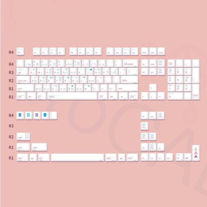 LOOP CAD Shortcut Key Hotkey Set Cherry profile Dye Sub Keycap Set thick PBT for keyboard