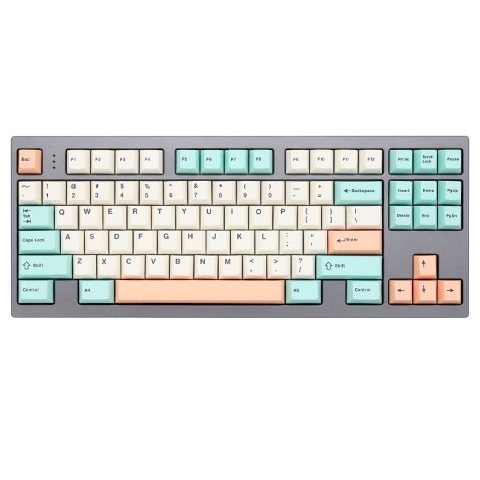 WM Elegant Beige Green Dye Sub Keycap Thick PBT Cherry Profile for keyboard 87 tkl 104