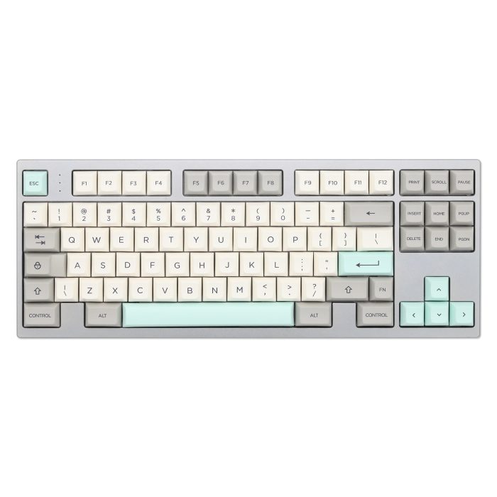 WM Elegant Beige Grey Dye Sub Keycap Thick PBT DSA Profile for keyboard 87 tkl 104