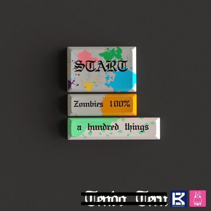 ZOM 100 Cherry Profile Zombie 100 Dye Sub Keycap Set thick PBT for keyboard 87 tkl