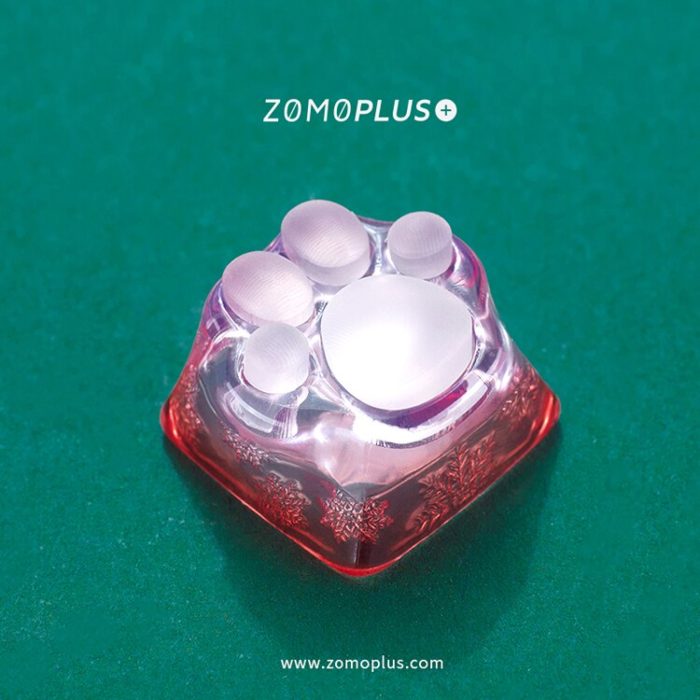 ZOMO PLUS 3D Printed Resin Silicone Transparent Cat Paw Keycap Multi Color ABS Silicon Artisan Keycap